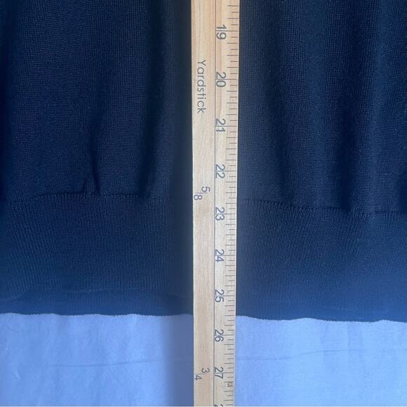 Psycho Bunny Merino Wool V Neck Sweater Mens Large Black Pullover Quiet Luxury - Picture 8 of 10